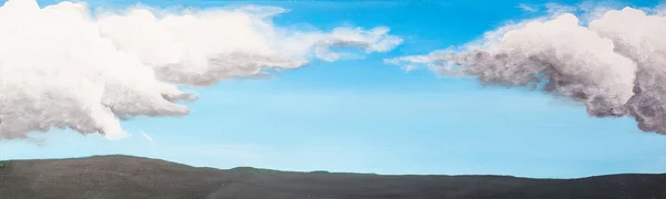 Bewölkter Himmel auf Leinwand gemalt — Stockfoto