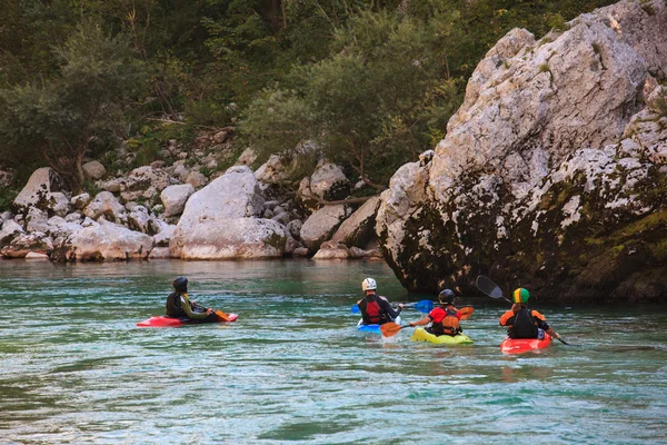 Kayaking on the Soca river, Slovenia — Stock Photo, Image