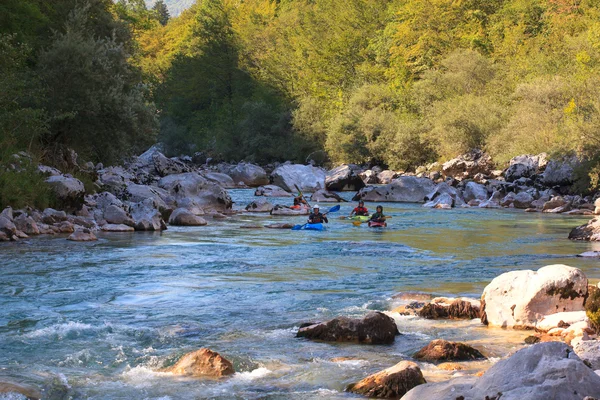 Καγιάκ στον ποταμό soca, Σλοβενία — Φωτογραφία Αρχείου