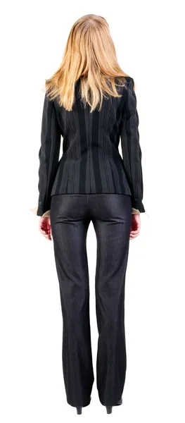 Vista di permanente donna bella bionda business posteriore. — Foto Stock