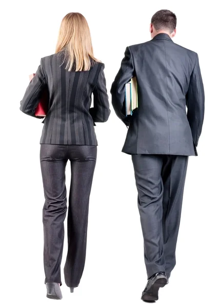 Back view of walking business team — Stock Photo, Image