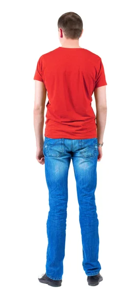 Vista de jovens em t-shirt laranja traseira. — Fotografia de Stock