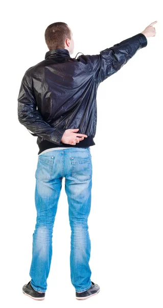 ジャケット ポインティングに男の背面図. — ストック写真