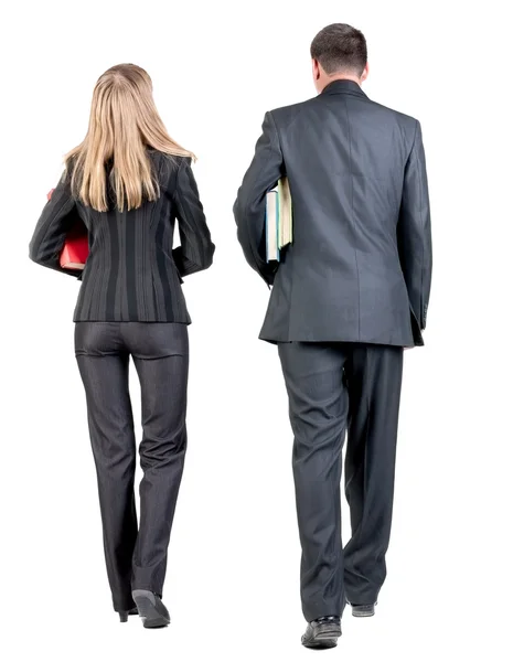 Back view of walking business team. — Stock Photo, Image