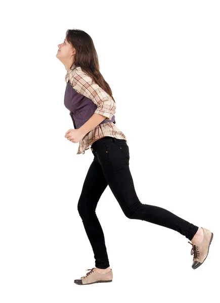 Side view of runing woman — Stock Photo, Image