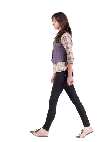 Vista de mulher curta traseira . — Fotografia de Stock