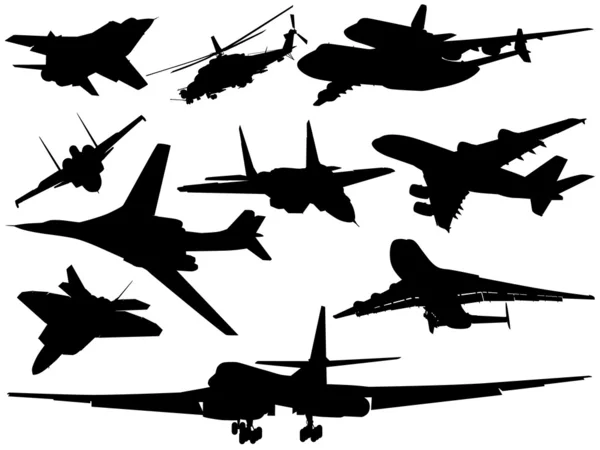 Set of different aircraft — Stock Vector