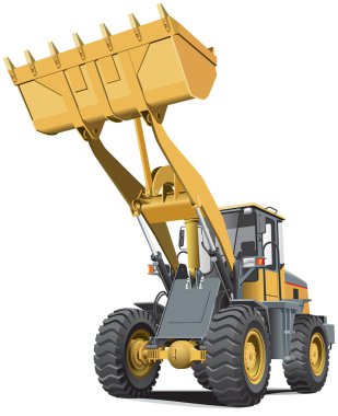 Light-brown front end loader clipart