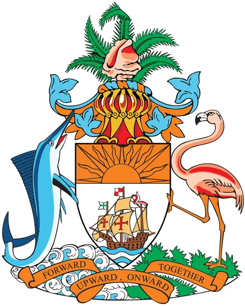 Coat of arms of Bahamas — Stock Vector