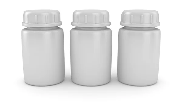 Tres frascos de pastillas —  Fotos de Stock
