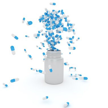 Explosion of pills clipart