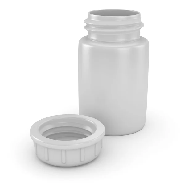 Recipiente pílula de plástico — Fotografia de Stock