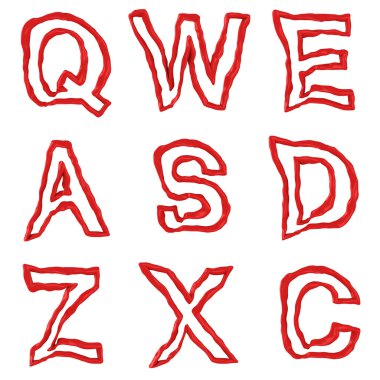 Red alphabet clipart