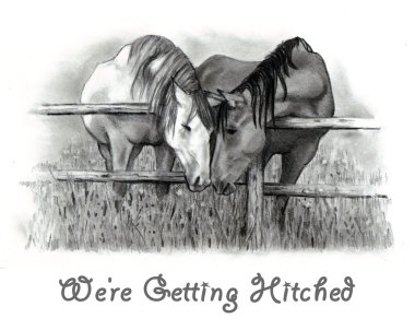 Horses in Pencil: Getting Hitched clipart