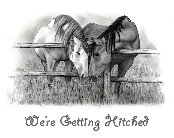 Paarden in potlood: krijgen gespannen — Stockfoto