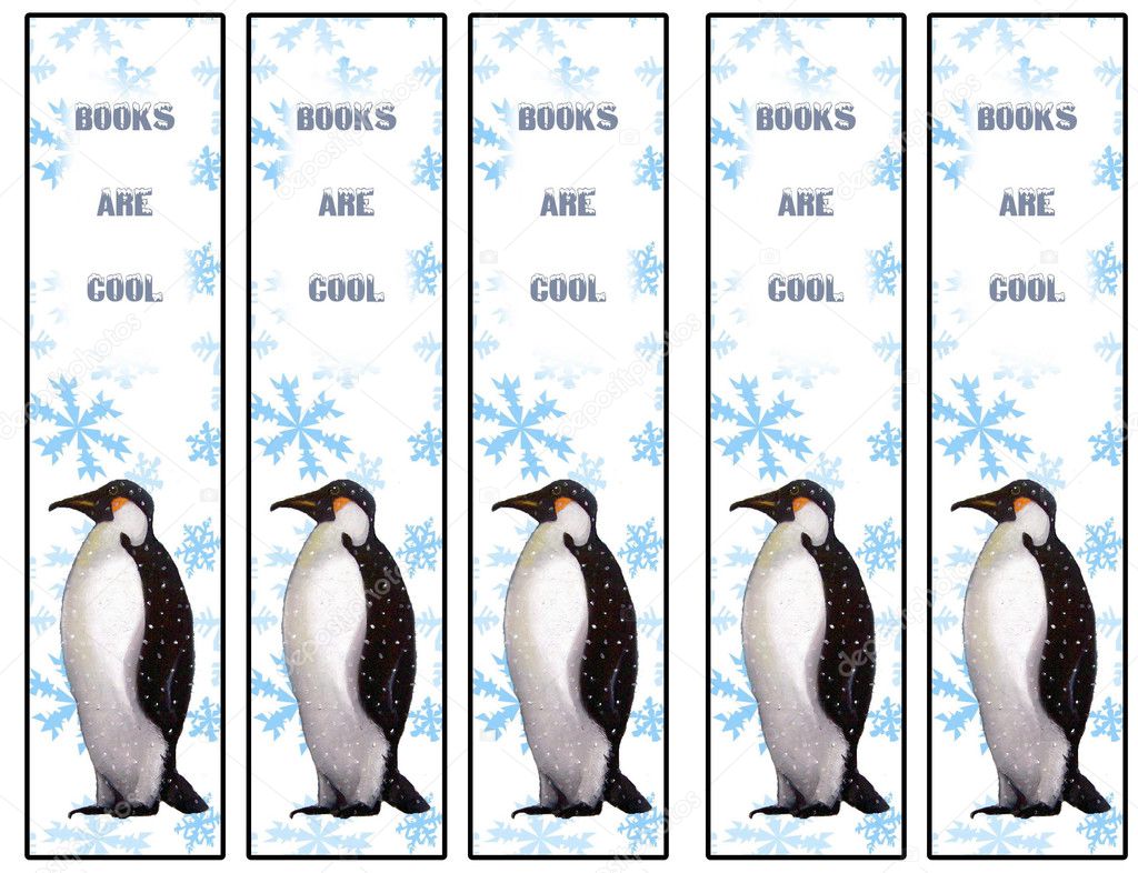 Books Are Cool: Penguin Bookmarks: Snowflakes