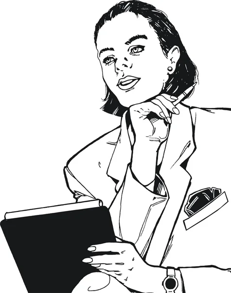 Illustration of a beautiful businesswoman — Stock Photo, Image