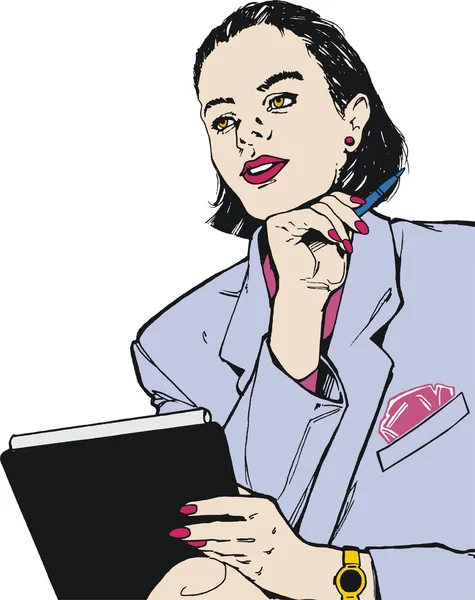 Illustration einer schönen Geschäftsfrau — Stockfoto