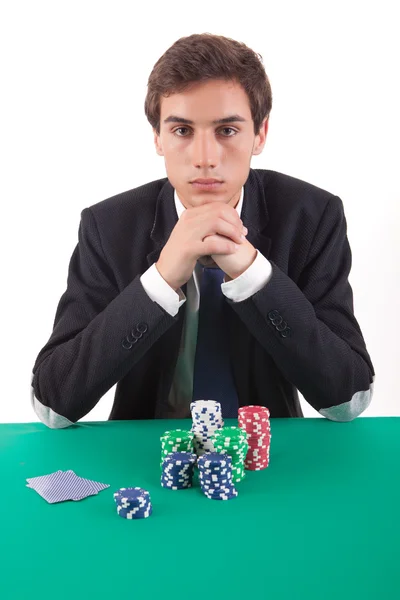 Poker oynayan adam — Stok fotoğraf