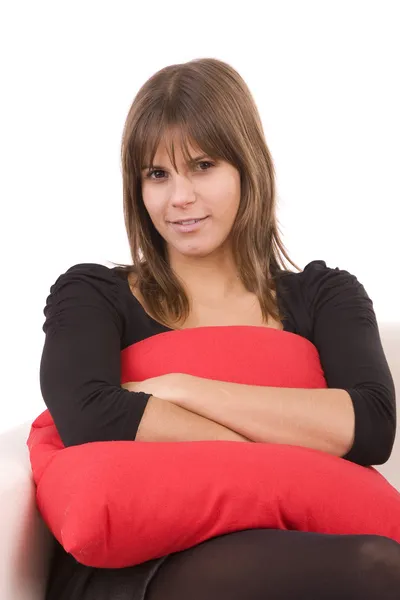 Young woman resting on couch — Stock Photo, Image