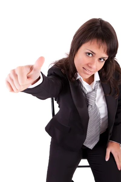 ビジネスの女性に親指を表示 — ストック写真