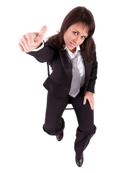 Mujer de negocios mostrando pulgar hacia arriba —  Fotos de Stock