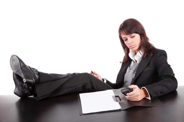 Zmęczony biznes kobieta relaksujący — Zdjęcie stockowe