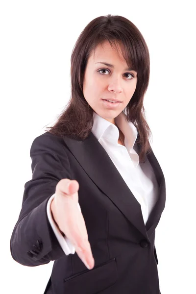 Geschäftsfrau reicht Handschlag — Stockfoto
