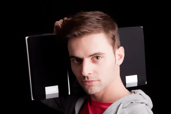 Young man listening to music — Stock Photo, Image