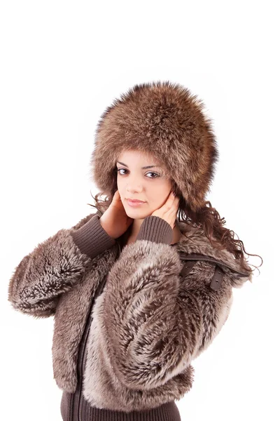 Γυναίκα ντυμένη για το χειμώνα — Φωτογραφία Αρχείου