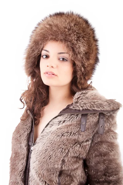 Kobieta ubrana na zimę — Zdjęcie stockowe