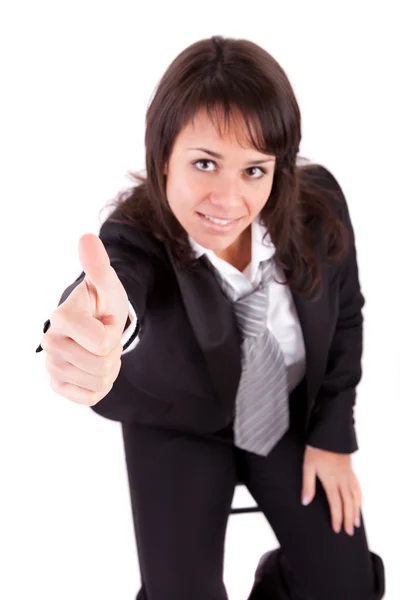 Business woman showing thumb up Royalty Free Stock Photos