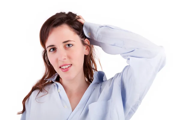 Jonge en mooie vrouw poseren — Stockfoto