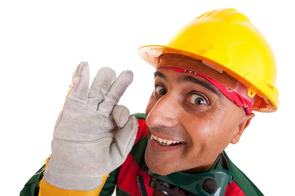 Glad byggnadsarbetare — Stockfoto