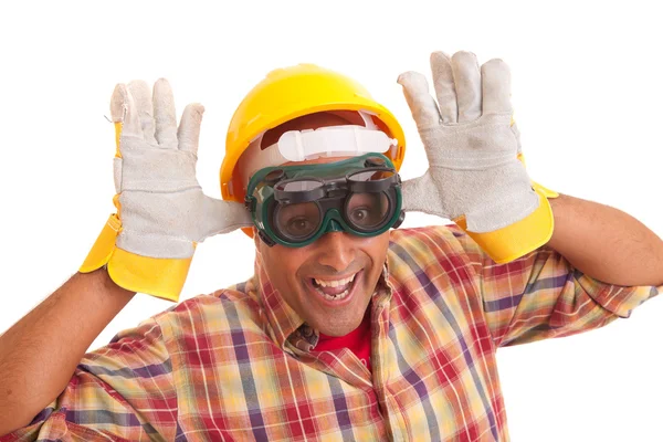 Trabajador de construcción feliz — Foto de Stock