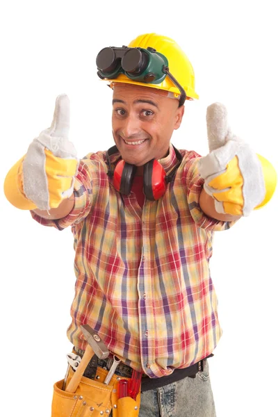 Travailleur de la construction heureux — Photo