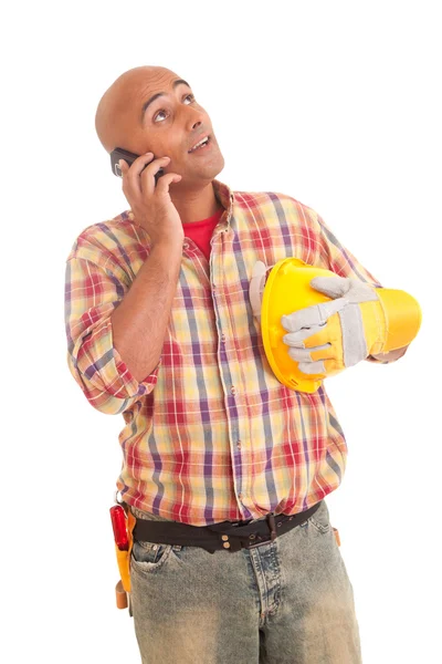 Trabajador de la construcción al teléfono —  Fotos de Stock