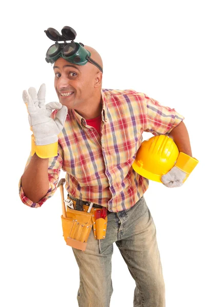 Šťastný stavební dělník — Stock fotografie