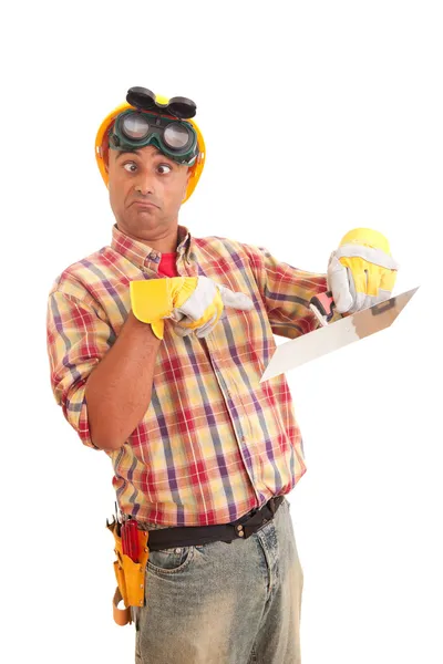 Silly construction worker — Stock Photo, Image