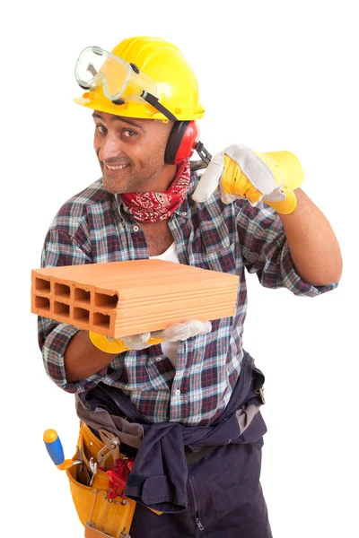 Bauarbeiter bietet Dienstleistungen an — Stockfoto