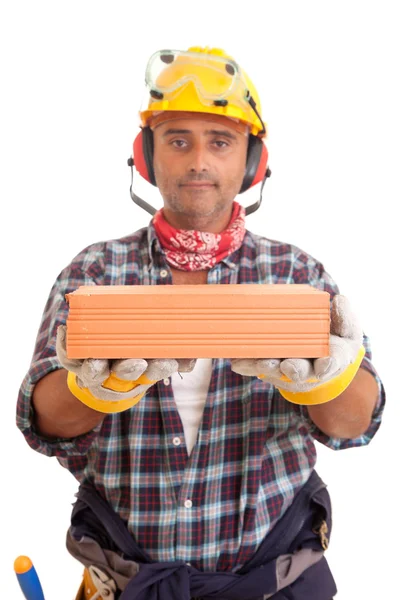 Szolgáltatásokat nyújtó építőmunkás — Stock Fotó