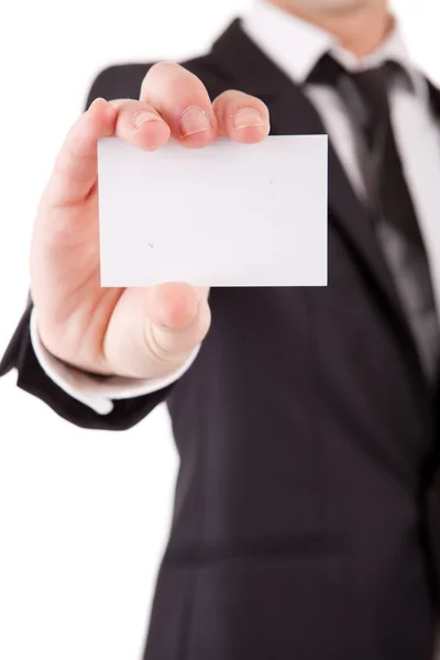 Business man offering card — Stock Photo, Image
