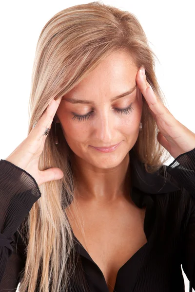 ΝΕΩΝ ΕΠΙΧΕΙΡΗΜΑΤΙΩΝ γυναίκα με πονοκέφαλο — Φωτογραφία Αρχείου