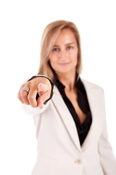 Business woman, pointing forward — Stock Photo, Image