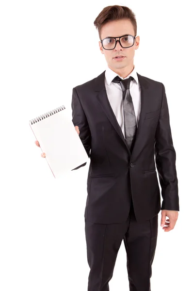 Engineer showing notebook — Stock Photo, Image