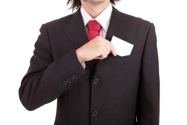 Homem de negócios oferecendo cartão — Fotografia de Stock