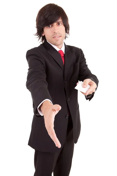 Business man offering card — Stock Photo, Image