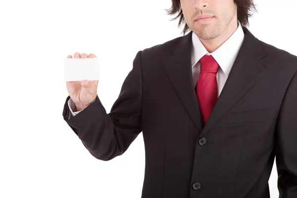 Homem de negócios oferecendo cartão — Fotografia de Stock