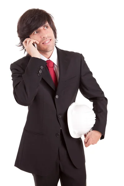 Üzletember a telefonnál. — Stock Fotó