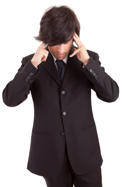 Homem de negócios com dor de cabeça — Fotografia de Stock